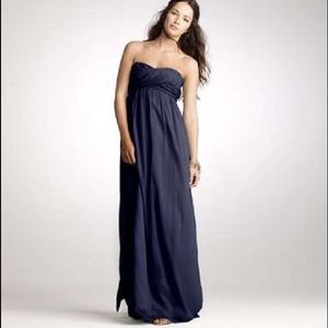 J Crew Taryn Long Chiffon Strapless Dress